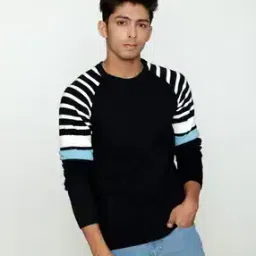 pure knits Men Flat Knit Regular Fit Striped T-Shirt-picture-29