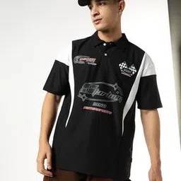 buda jeans co Graphic Print Loose Fit Polo T-Shirt-picture-34