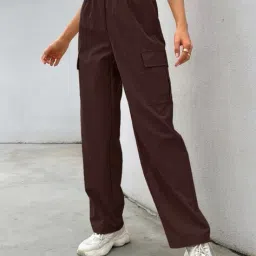 hivora Women Relaxed Fit Flat-Front Trousers image 1