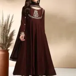 worivoc Women Embroidered Anarkali Kurta Suit Set-picture-10