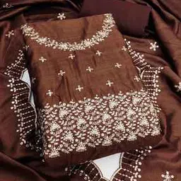 svaraa Women Embroidered 3-Piece Unstitched Dress Material-picture-12