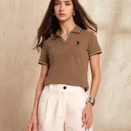 u.s. polo assn. Women Regular Fit Polo T-Shirt  image 1