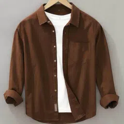 alpha tribe Men Regular Fit Shirt with Spread Collar image 1