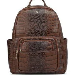 da milano Women Croc-Embossed Backpack with Adjustable Straps-picture-22