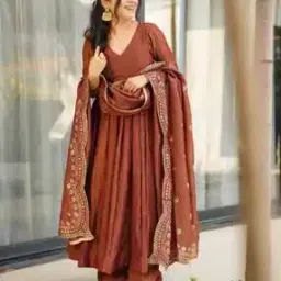 svaraa Women Embroidered Anarkali Kurta Suit Set-picture-18