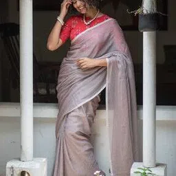 suta Women Semi-Sheer Saree with Tassels-picture-26