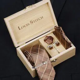 louis stitch Set of 2 Men Checked Tie & Pocket Square-picture-33