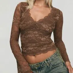 lulu & sky Women Lace V-Neck Slim Fit Top-picture-42