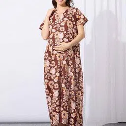 momtobe Women Floral Print Nighti-picture-24