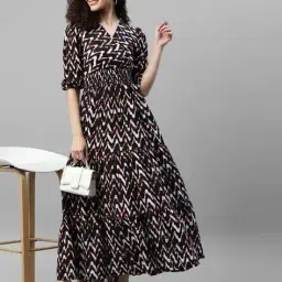 raiyani enterprise x ag Women Printed Fit & Flare Dress image 1