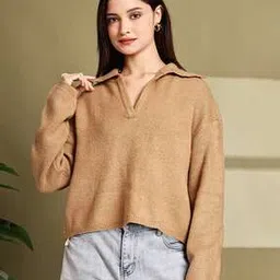 nobarr Women Knitted Pullover with Ribbed Hems-picture-24