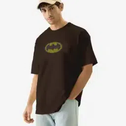 Men Graphic Print Oversized Fit Crew-Neck T-Shirt-image-79