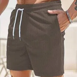 avanova Men Ribbed Regular Fit Shorts with Insert Pockets-picture-30