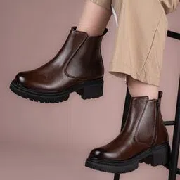 fentacia Women Ankle-Length Slip-On Boots -picture-42