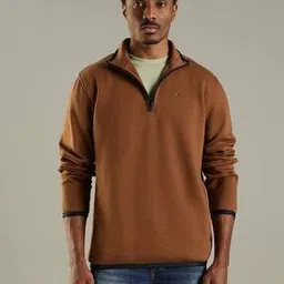 tommy hilfiger Men Regular Fit Half-Zip Closure Sweatshirt-picture-43