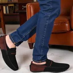 prolific Men Colourblcok Slip-On Loafers with Stitch Detail image 1