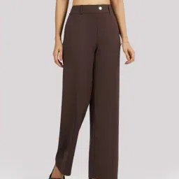 blissclub Women High-Rise Straight Fit Trousers image 1