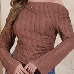 Shein Asymmetrical Neck Ruched Handkerchief Hem Top-image-0