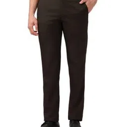 park avenue Men Flat Front Slim Fit Trousers  -picture-12