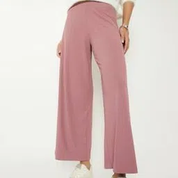 Women Ribbed Wide Leg Trousers-image-24
