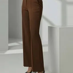 sqew Women Straight Fit Pleat Front Trousers-picture-35