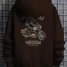 Men Graphic Print Regular Fit Hoodie with Kangaroo Pocket-image-1