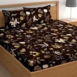 cg homes 180 TC Floral Print Double Bedsheet with Pillow Covers-picture-52