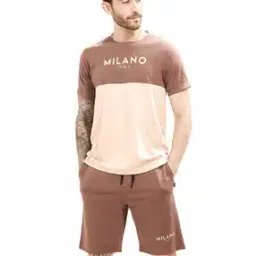 weet Men Colourblock Lounge T-Shirt & Shorts Set-picture-51