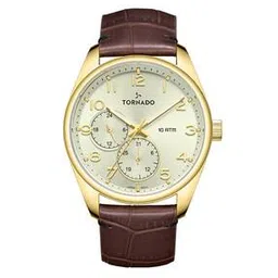 tornado Men Round-Dial Analogue Watch-T25102-GLDC-picture-11