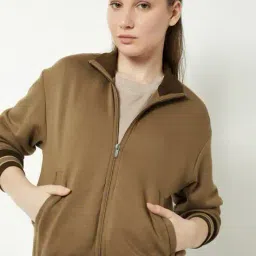 max triped Trim Athleisure Jacket image 1