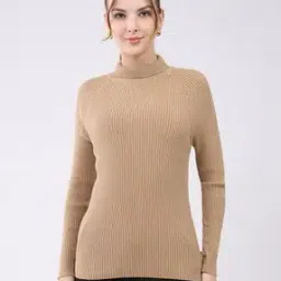 Women Ribbed Pullover with Full Sleeves-image-1