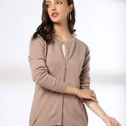 fig Women Ribbed Round-Neck Cardigan-picture-25