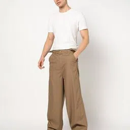 yousta Men Loose Fit Flat-Front Trousers-picture-29