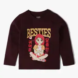 yousta Girls Graphic Print Regular Fit Round-Neck T-Shirt-picture-22