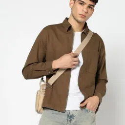 yousta Men Relaxed Fit Denim Jacket with Patch Pocket image 1