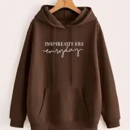 Women Typographic Print Regular Fit Hoodie-image-20