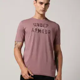 Men Wordmark Brand Print Loose Fit Crew-Neck T-Shirt-image-65