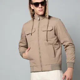 fort collins Men Zip-Up Regular Fit Hooded Jacket image 1