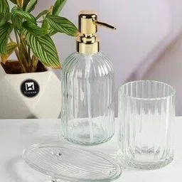 kookee Set of 3 Glass Bathroom Accessories-picture-52