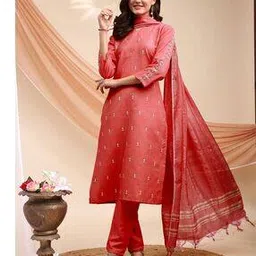 Women Embroidered Straight Kurta Suit Set-image-22