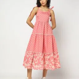 Women Printed Strappy Tiered Dress-image-35