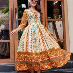 aradhna Women Geometric Anarkali Round-Neck Kurta-picture-18