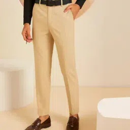 neonomad Men Slim Fit Flat-Front Trousers image 1