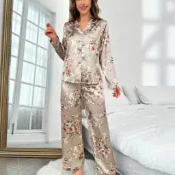 fyre rose Women Floral Print Shirt & Pyjamas Set-picture-20