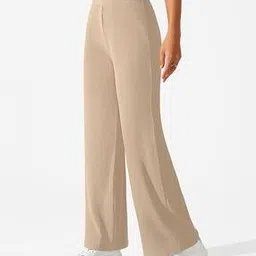 Women Ribbed Relaxed Fit Pants-image-73