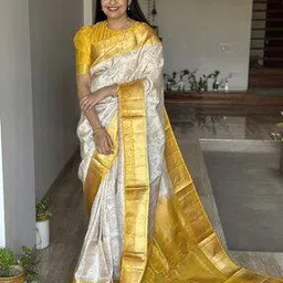 nyrika Floral Pattern Saree with Contrast Border-picture-33