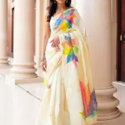 nyrika Women Printed Saree with Blouse Piece-picture-26