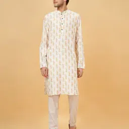 indus route by pantaloons Men Mandarin Collar Long Kurta-picture-33