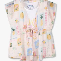 kg frendz Girls All-Over Print Regular Fit Round-Neck T-Shirt image 1