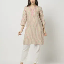 yousta Women Striped Straight Kurta image 1